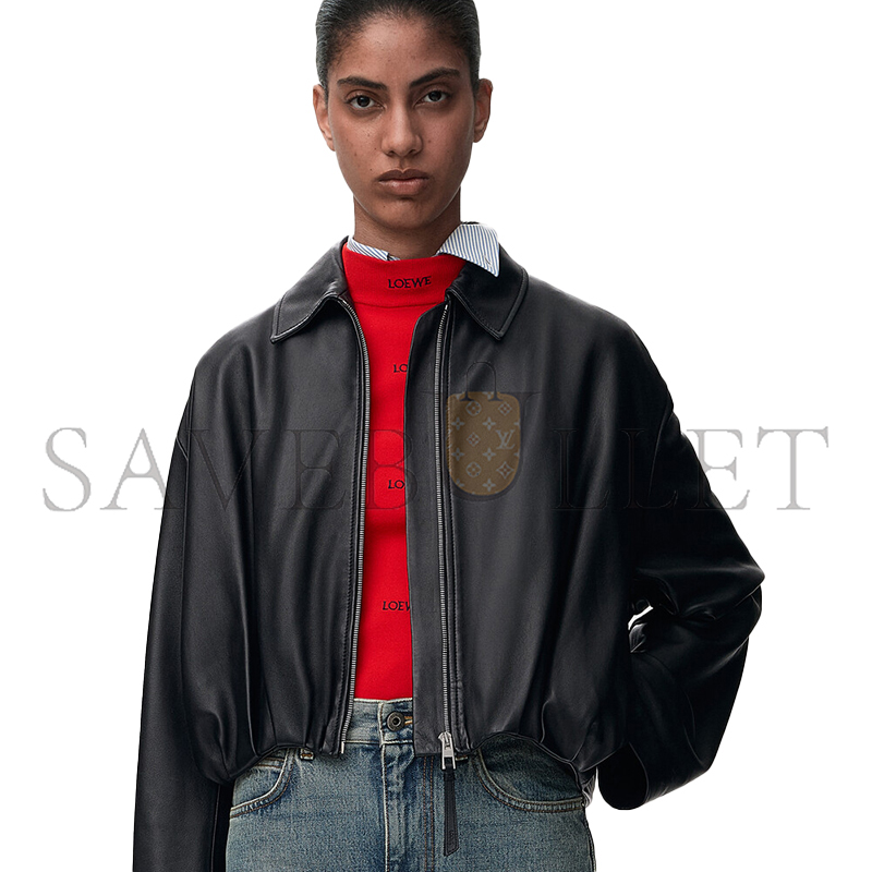 L0ew* DRAPED JACKET IN NAPPA LAMBSKIN S540Y34L30
